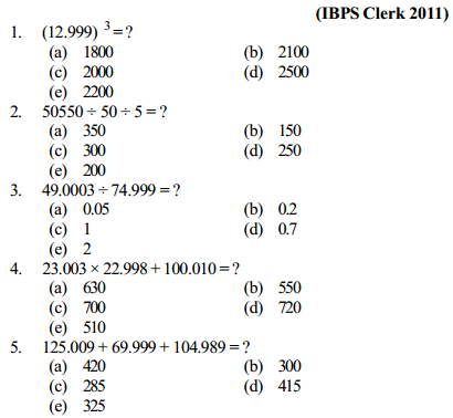 Approximation Questions for IBPS Clerk 5