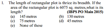 Area and Perimeter Questions for IBPS PO 3