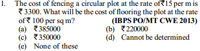 Area and Perimeter Questions for IBPS PO 9