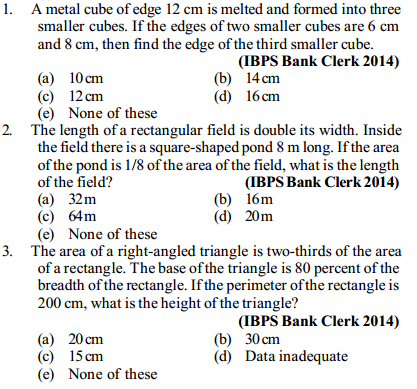 Area and Perimeter Questions for IBPS Clerk 5