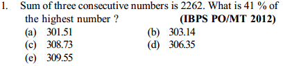 Percentage Questions for IBPS PO 16