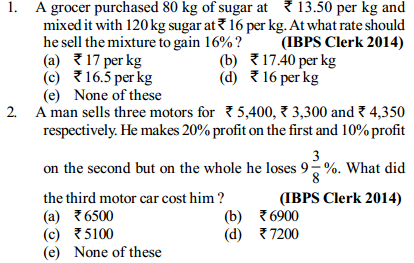 Profit and Loss Questions for IBPS Clerk 3