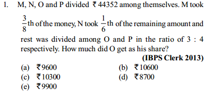 Ratio and Proportion Questions for IBPS Clerk 13