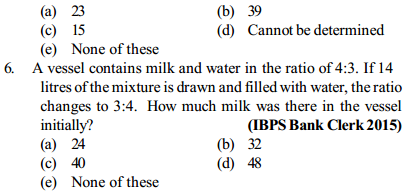 Ratio and Proportion Questions for IBPS Clerk 6