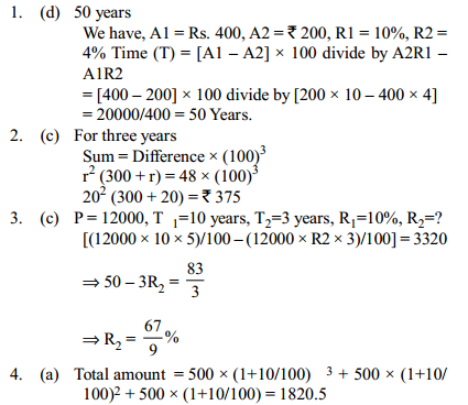 Simple Interest and Compound Interest Questions for IBPS Clerk 8
