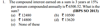 Simple Interest and Compound Interest Questions for IBPS SO 11