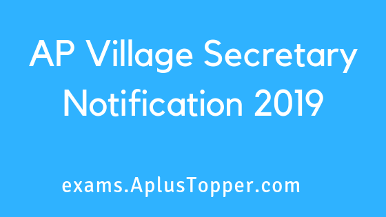 AP Village Secretary Notification 2019