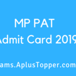 MP PAT Admit Card