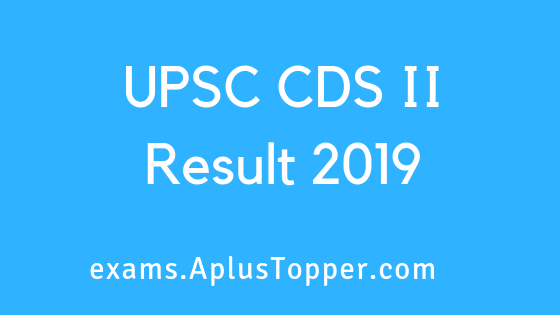 UPSC CDS II Result 2019