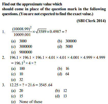 Approximation Questions for SBI Clerk 8