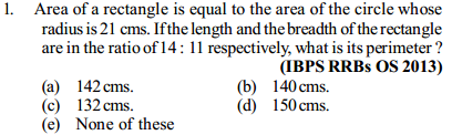 Area and Perimeter Questions for IBPS RRB 9
