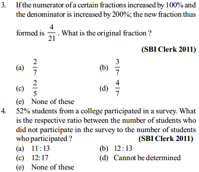 Percentage Questions for SBI Clerk 15
