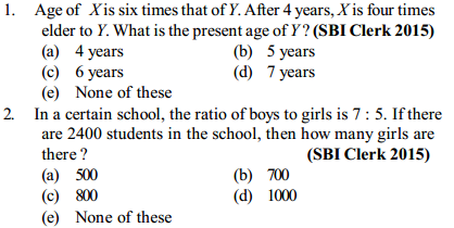 Ratio and Proportion Questions for SBI Clerk 5