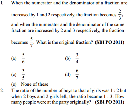 Ratio and Proportion Questions for SBI PO 15