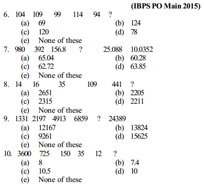 Series Questions for IBPS PO 13