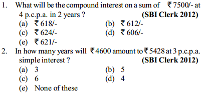Simple Interest and Compound interest Questions for SBI Clerk 15