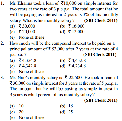 Simple Interest and Compound interest Questions for SBI Clerk 17